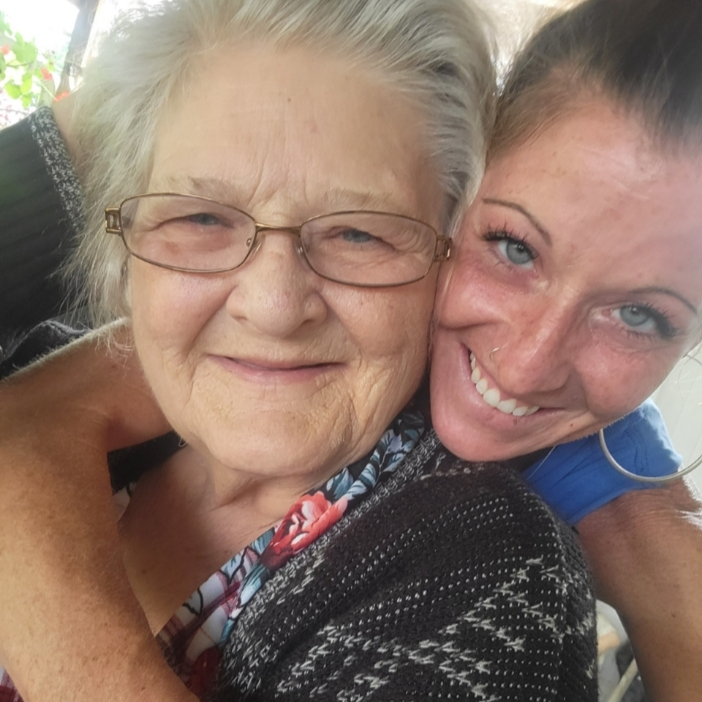 Joy Paray herbalist master gardener landscaper with client Lorrinda Butler Indiana